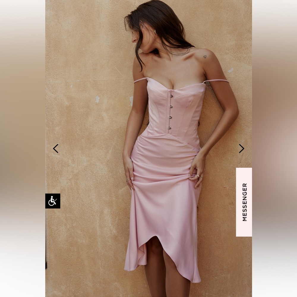 IMOGEN satin midi dress house of CB corset